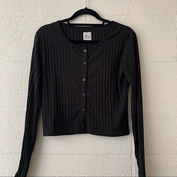 NWT Revolve Plush Black Cardigan Large - Picture 1 of 5